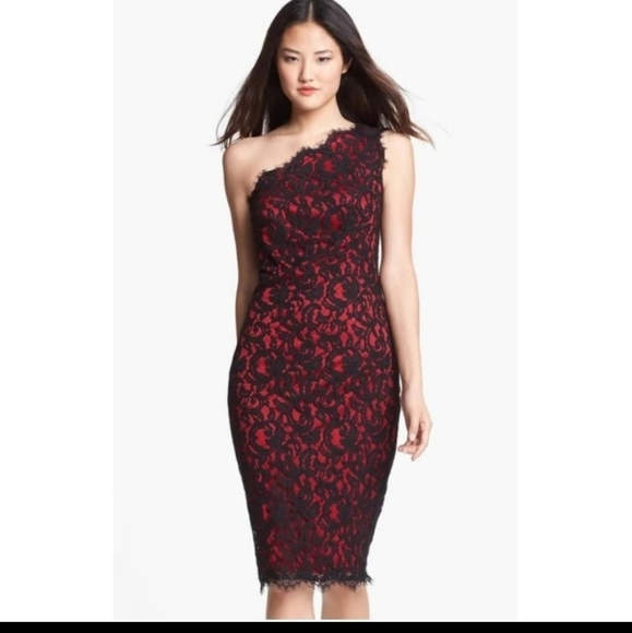 Tadashi Shoji Sheath One Shoulder Dress Size 10 - Picture 1 of 6